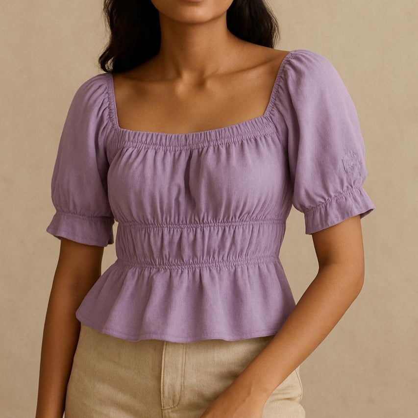 Smocked Peplum Top