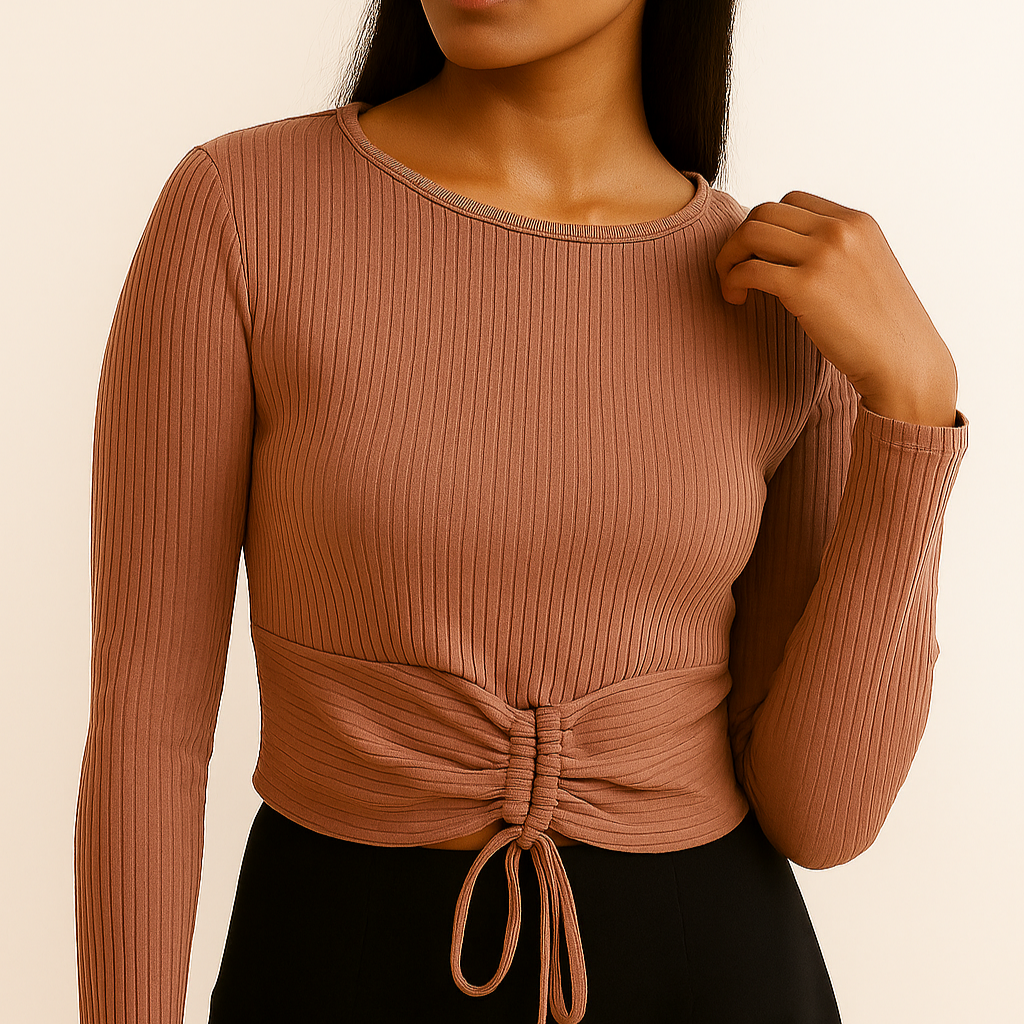 Long-sleeve Ruched Top