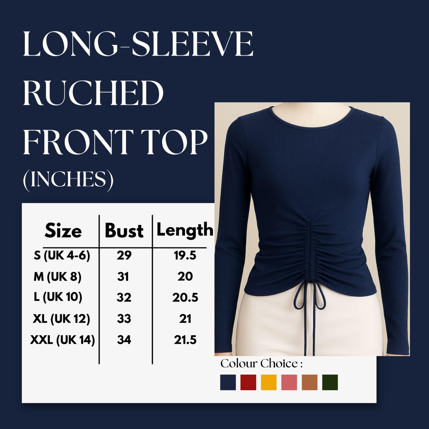 Long-sleeve Ruched Top