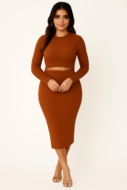 Ribbed Knit Two-piece Co-ord Set