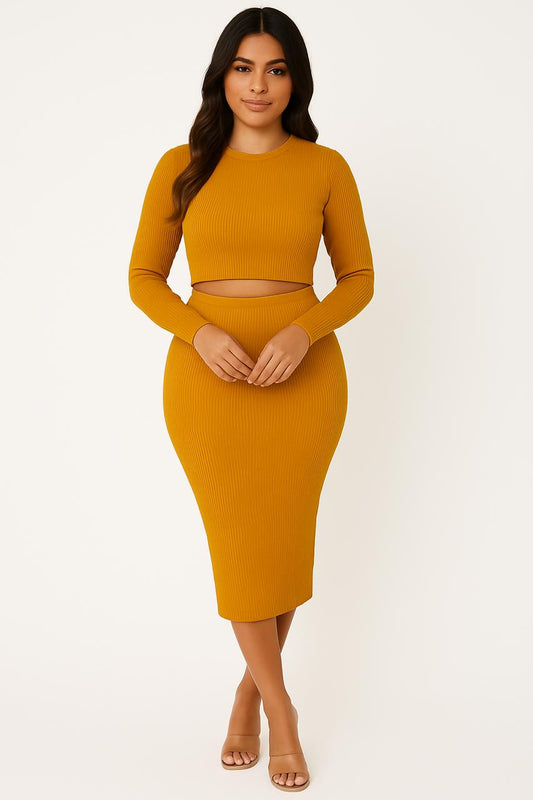 Ribbed Knit Two-piece Co-ord Set