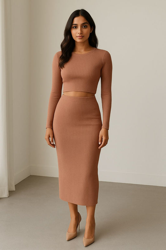 Ribbed Knit Two-piece Co-ord Set