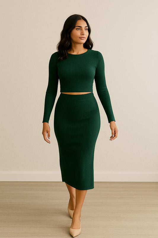 Ribbed Knit Two-piece Co-ord Set