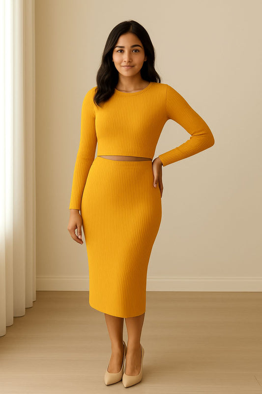 Ribbed Knit Two-piece Co-ord Set