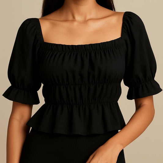 Smocked Peplum Top