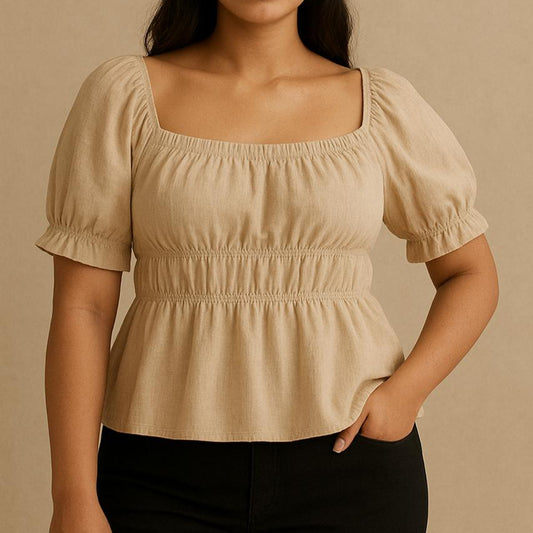 Smocked Peplum Top