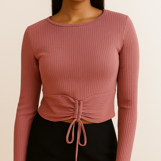 Long-sleeve Ruched Top