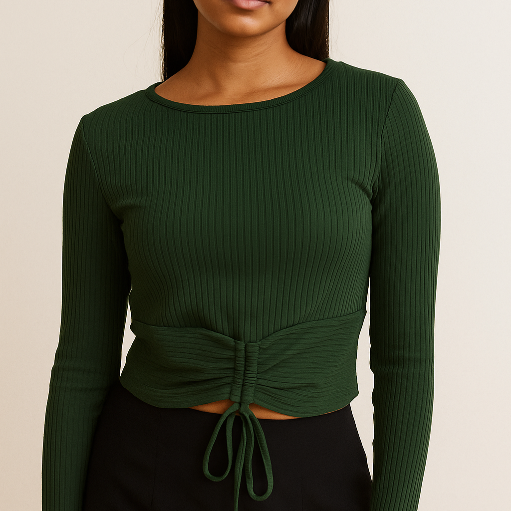 Long-sleeve Ruched Top